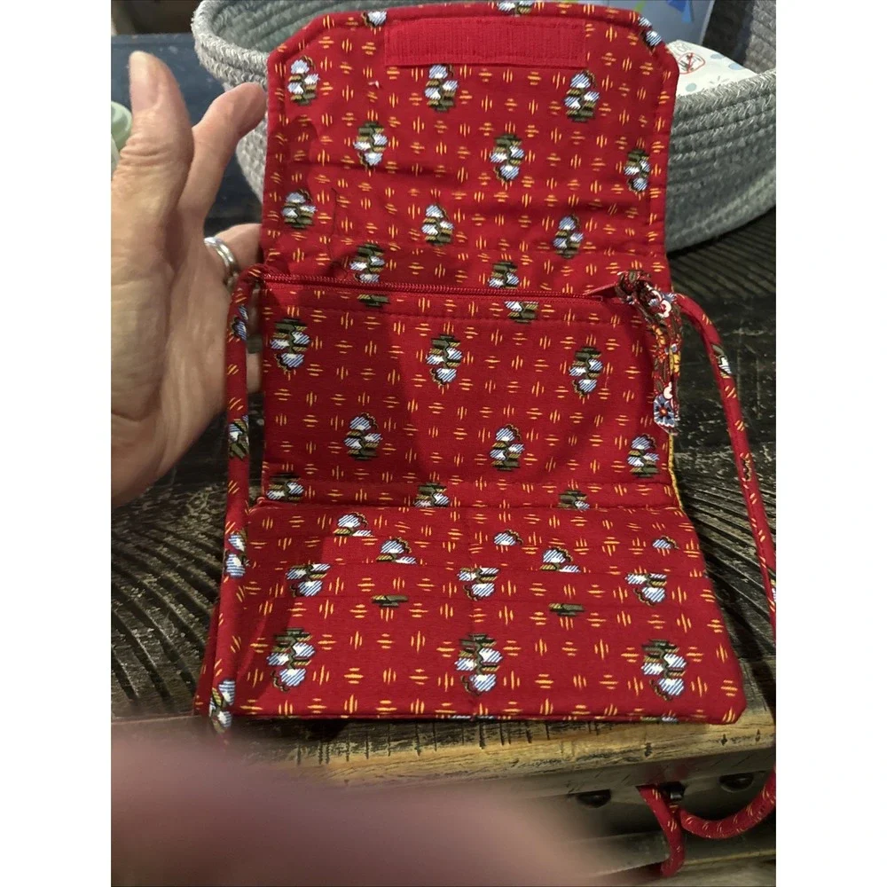 Vintage Vera Bradley 90's Provincial Red Crossbody/Tri Fold Wallet - NICE!